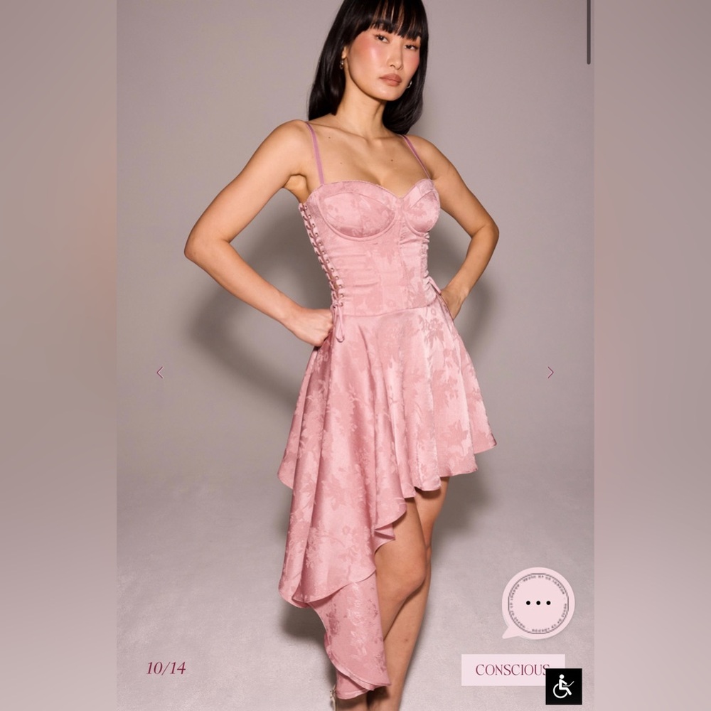 House of CB Blush Asymmetrical Dress - Picture 3 of 5